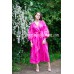 Boho Style Ukrainian Embroidered Maxi Dress Pink with White/Purple Embroidery